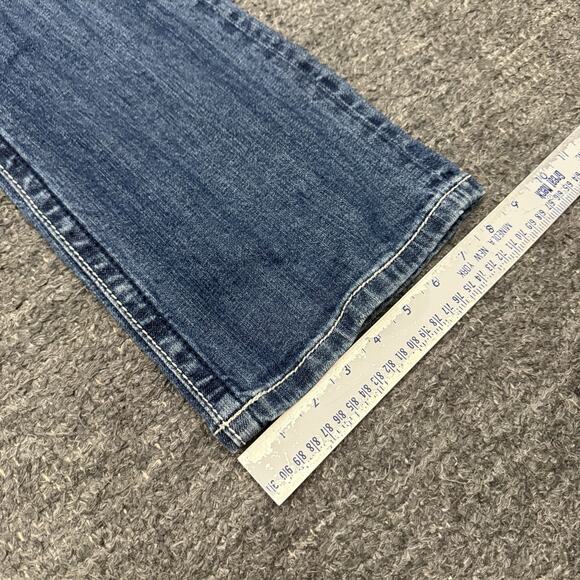 Miss Me Jeans 27 x 34 Boot Cut Rhinestone Sequin Bling Distressed Buckle Cross - Picture 7 of 13